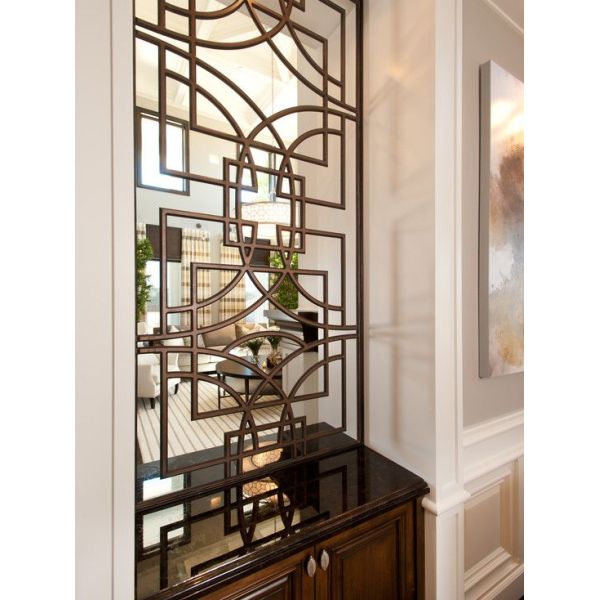 Black Interior Room Stainless Steel Screen Partition Dividers For Hotel