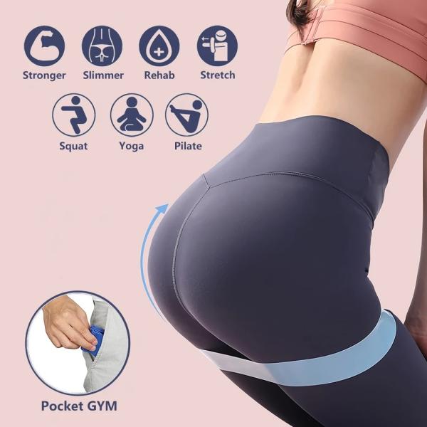 Natural Gym Strength Training Exercise Elastic Rubber 5cm Width Resistance Bands For Pilates Yoga Sports