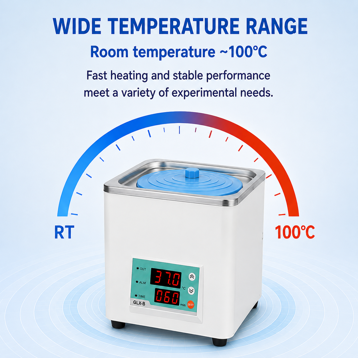 Compact 1-Hole Thermostatic Water Bath 160x160x130mm Chamber for Medical Lab Sample Heating and Education