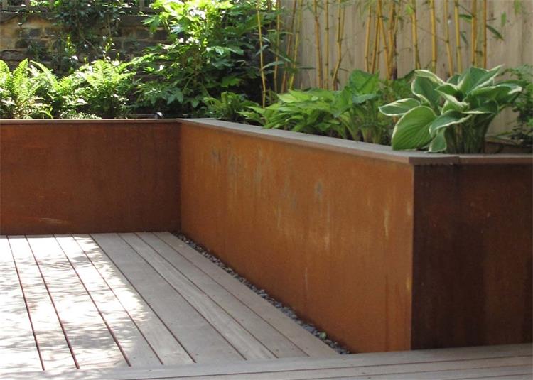 Современный плантатор коробки угла металла Corten стальной для жилое на открытом воздухе