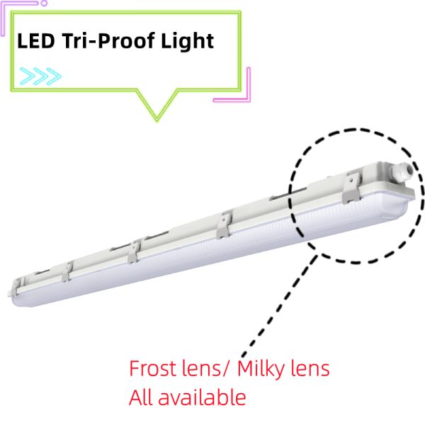 LED Vapor Tight Garage Light Fixture Dimmable IP66 LED Tri-proof Light with CRI Ra 85