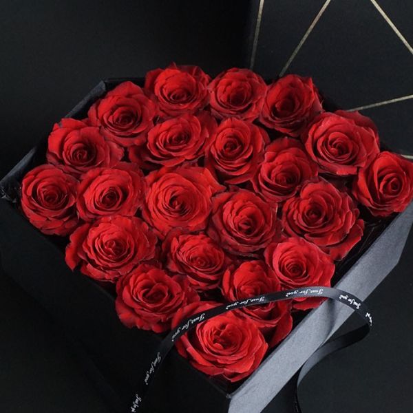 UV Coating Printing Large Flower Box Pink Pentagon Cardboard Rose Gift Box