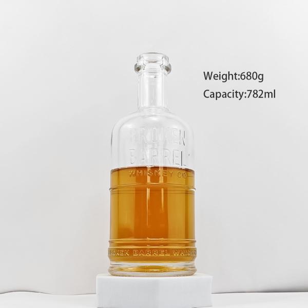 500 ml 750 ml garrafa de vidro redonda para whisky gin vodka bebidas alcoólicas