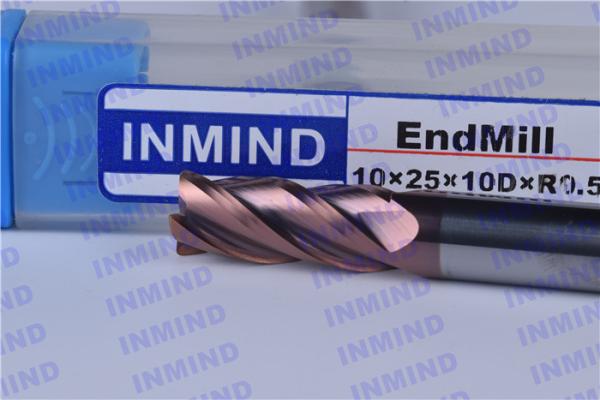 10mm/12mm Corner Radius end mill upto HRC65 4 Flute  high hardness R0.5 Corner  TiSiN Coating