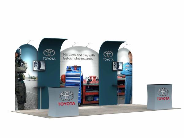 Advertising Portable Trade Show Booth Displays Indoor Time Saving Floor Standing