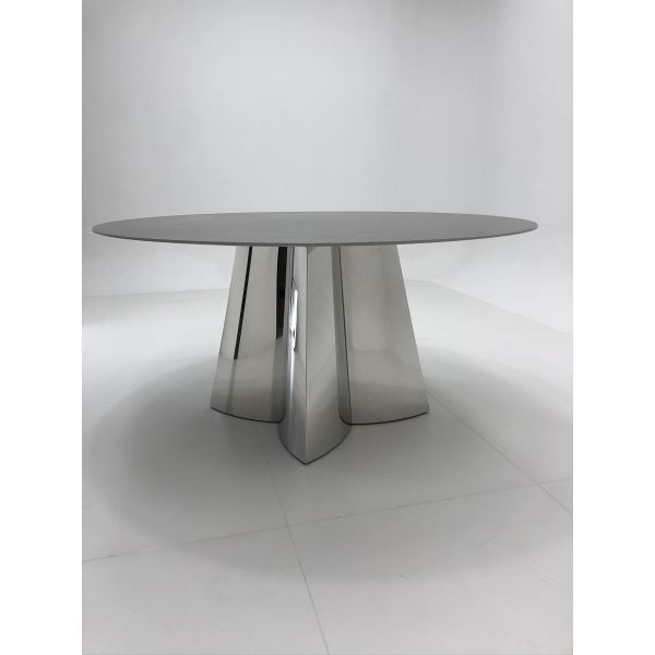 Light Luxury Natural Marble Dining Table Custom Made 6 Seater Stainless Steel Base Dining Tables for Hotel Restaurant
