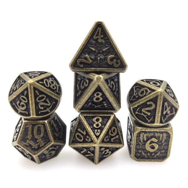 Board Game Card Rpg Dice Light Weight Unique Metal Dice Set Cuprum
