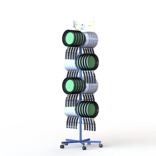 Knock Down Construction Metal Floor Rack With Hook Hanging Pans