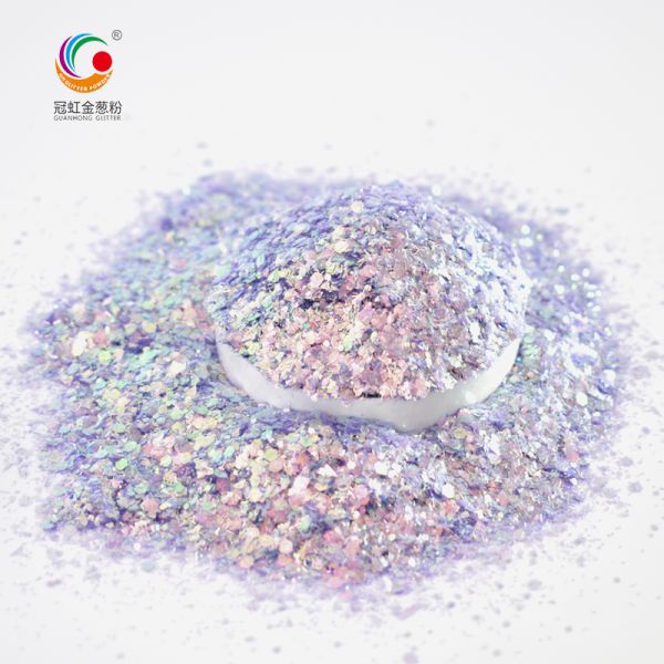Irregular Chameleon Iridescent Blue Chunky Glitter In Bulk High Flash Cosmetic Grade