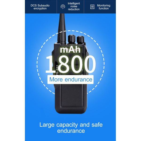 GTS812 Walkie-Talkie Long Distance Communication Lightweight Design 2-15km Range 210g