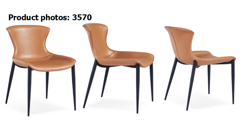 48CM Leather Painted Dining Room Chairs With Metal Frame