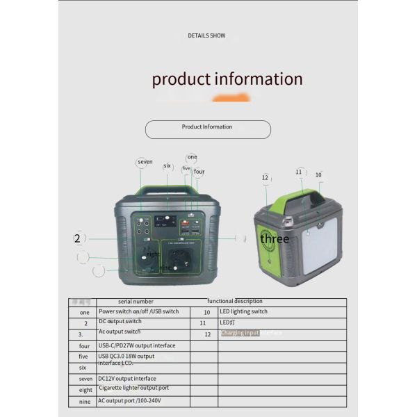 Home Portable Lithium Battery Fast Charging Portable Outdoor Power Station
