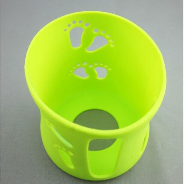 Heat Resistant Footprint Stars Design Silicone Feeding Bottle Cover Silicone Cup Lid For Glass Accessories