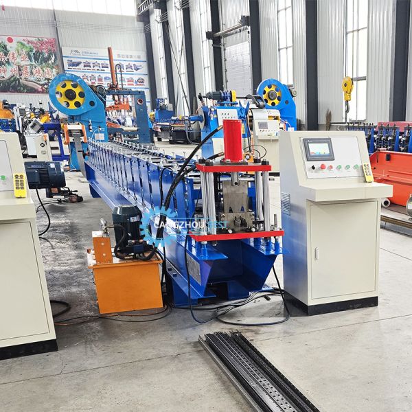 Galvanized Steel PLC Control Shelf Upright Rack Roll Forming Machine