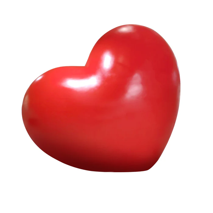 Custom Commercial Sculpture Red Fiberglass Heart Sculpture
