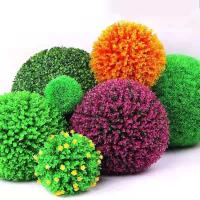 Bolas artificiais da planta do buxo do quintal, bolas de suspensão artificiais da flor