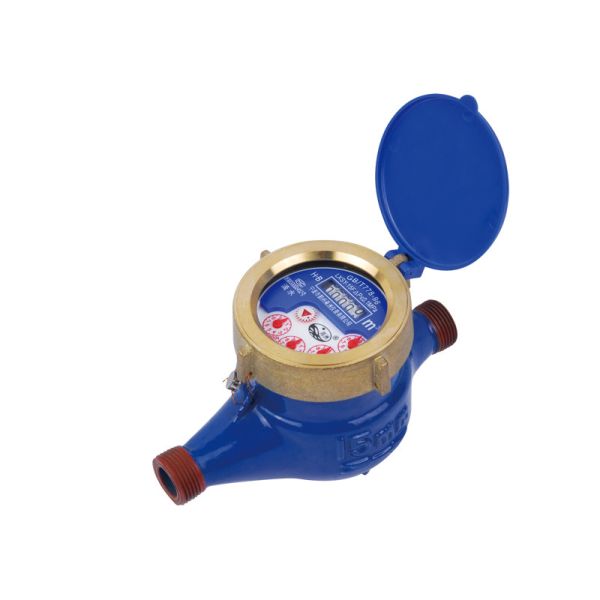 Liquid Sealed Residential Water Meters , Vane Wheel Brass Cold Water Meter LXSY-15E
