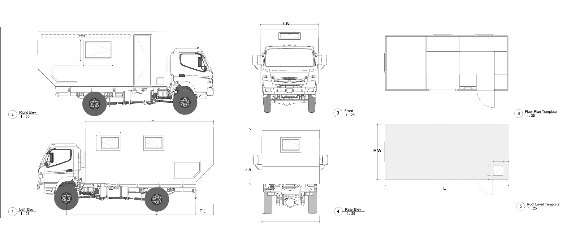 4.9m Expedition Truck Body for Motorhome and Flatbed Trucks with Departure Angle Design