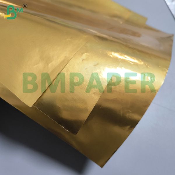 70 / 80gsm Wet Strength Metallized Paper For Beer Label Gold and Silver