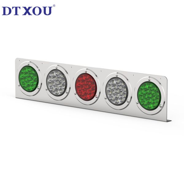 4-inch circular LED trailer truck semi trailer brake turn signal light 5-hole stainless steel combination tail light bracket