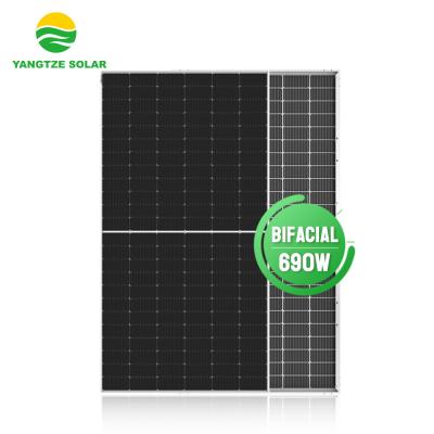 Mono Perc Bifacial Solar Panel MBB 690W With Anodized Aluminium Alloy Frame