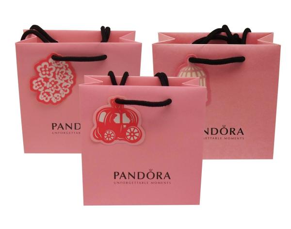 Bolsa de papel de color personalizado con mango negro