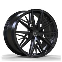 Roues en alliage d'aluminium à rayons concaves forgés sur mesure mat noir 22x10.5 