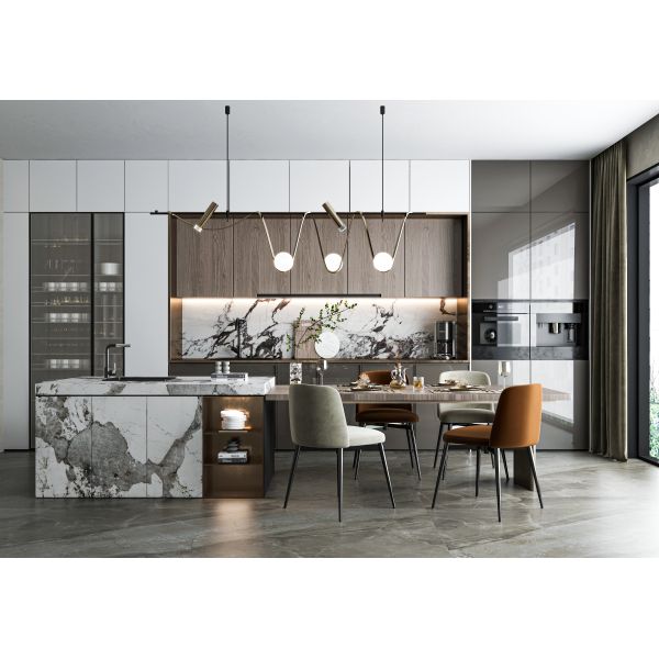Custom Kitchen Cabinet Modern Modular Built-In Wood Cupboard For Home