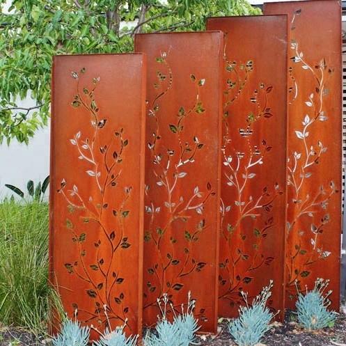 Painel de aço vermelho oxidado 1800x900mm exterior da tela da privacidade de Corten