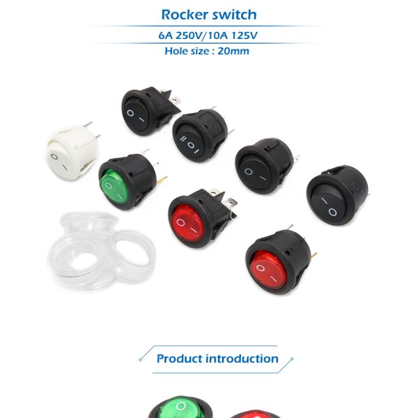 2 / переключатель шлюпки коромысла круга 3pins для AC использования 6A 250V корабля