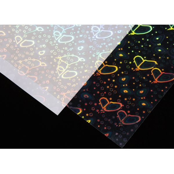 Holográfico Patrón de Mariposa Transparente Vinyl película de laminación en frío autoadhesivo, fácil laminación en frío, ideal para pegatinas DIY