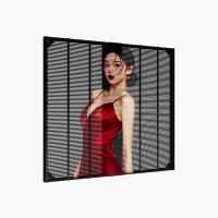 P3.9-P7.8 Matériau d'aluminium avec bande de suspension LED Vidéo murale LED Maillage LED Grille transparente Écran d'affichage LED pour la publicité
