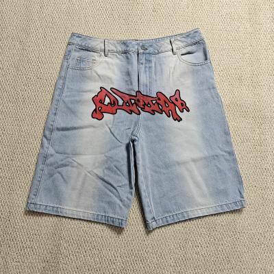 Jeans de rodilla personalizados calzoncillos Y2k ropa callejera bordado impreso vintage cintura doble bolso vintage pantalones vaqueros hombres