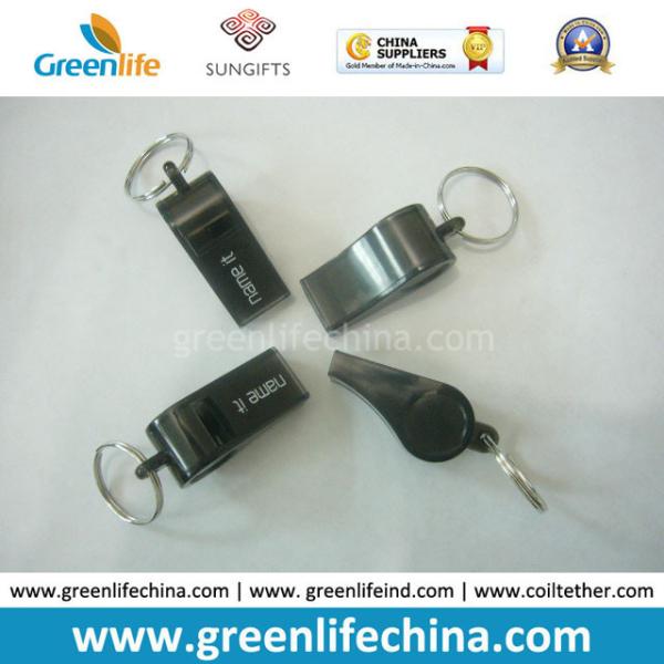 Promotional Custom Outdoor Plastic Whistle Gifts W/Key Ring Connected