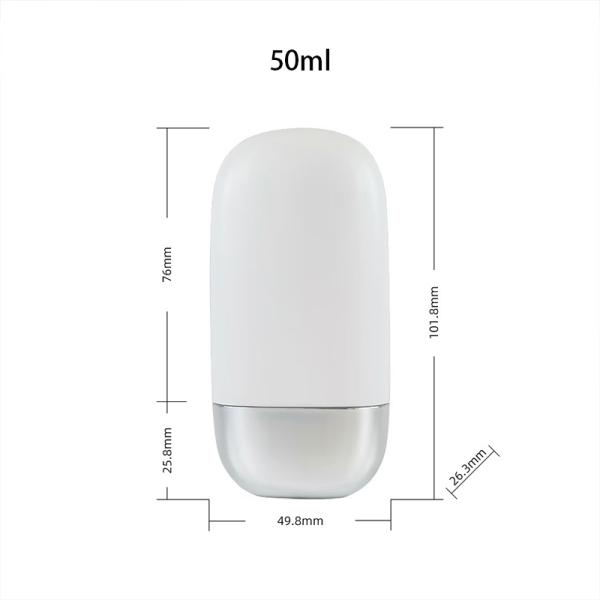Wholesale Plastic PP Sunscreen Cream Bottle with Silver Double Shell Cap in 30g and 50g Sizes