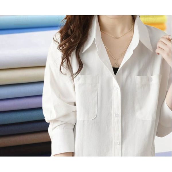 Морщинка устойчивое 45sX45s 110x76 108GSM 35% хлопок 65% полиэстер ткани поплина школьной формы белая