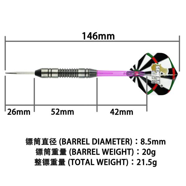 Gentry Live 14-28g Mail Box Brass Steel Darts Set