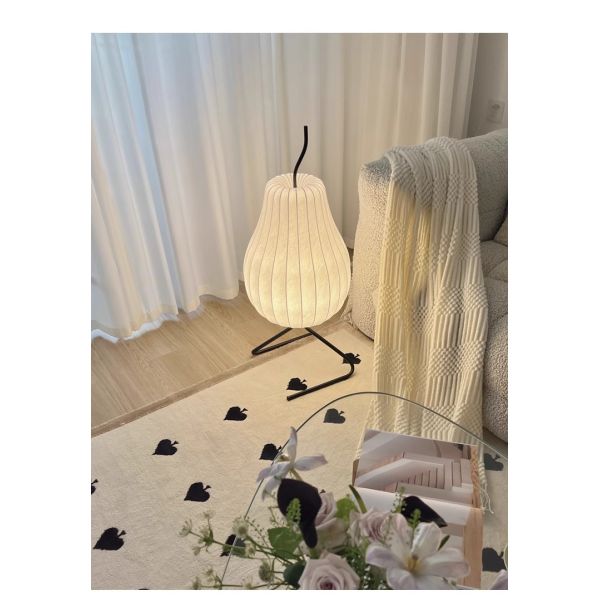 JYLIGHTING Créé Japandi Wabi Sabi Style Pear Matrail en fer Morden Éclairage de sol pour le salon Lampes de sol de concepteur