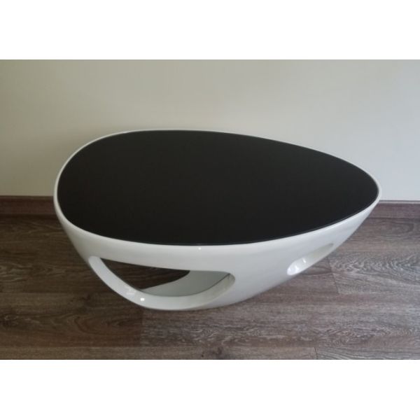 Modern Leisure living room Fiberglass Coffe tea table with glass on