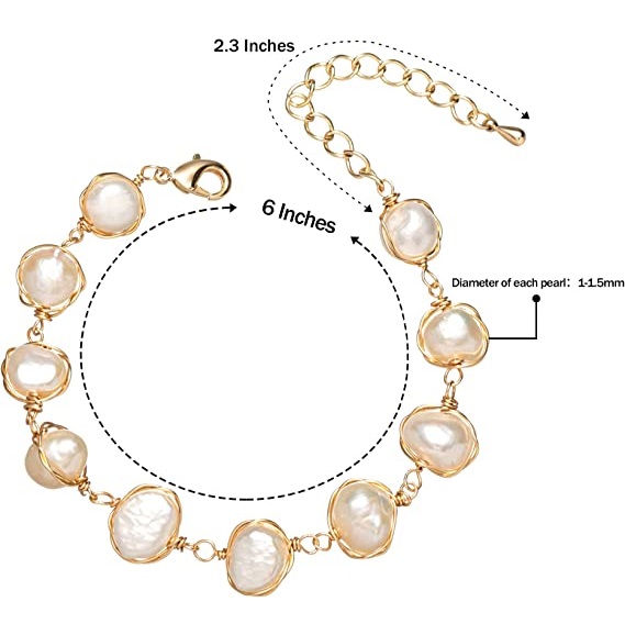 Pearl Anklet Handmade 18k Gold Plated Dainty Boho Beach Cute Ankle Bracelet Adjustable Dangle Coins Foot Chain for Women