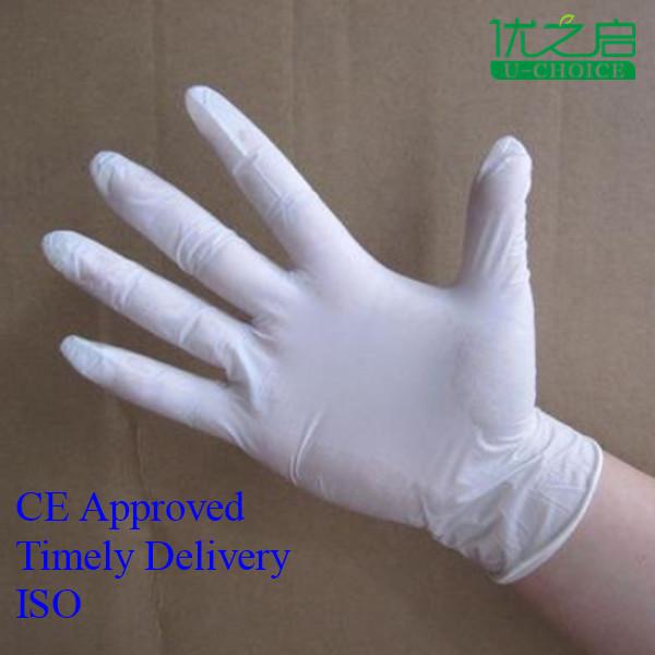 Clear / Blue / Green Disposable Medical Gloves Elastic 100 % Nitrile Material