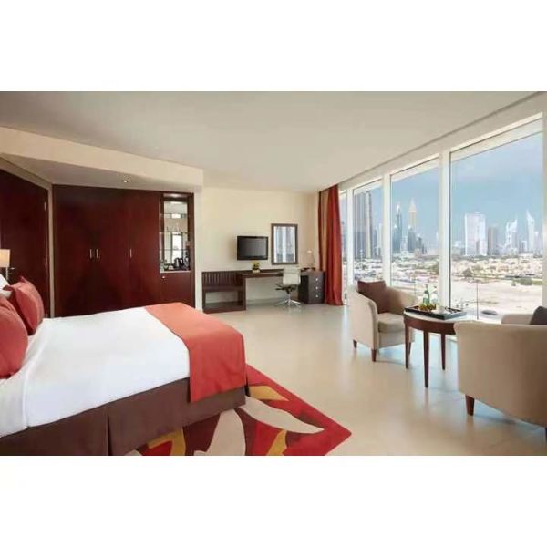 Облицовка мебели гостиницы верхнего сегмента MDF переклейки заканчивая набор спальни 4 частей