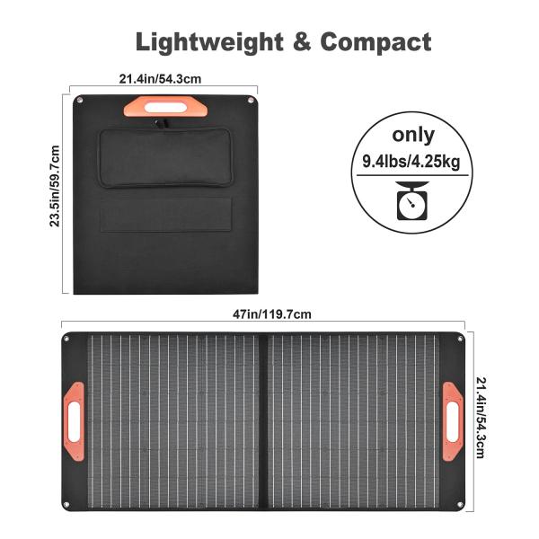100w Etfe Solar Charger Power Bank Panel For Summer Camping Van RV