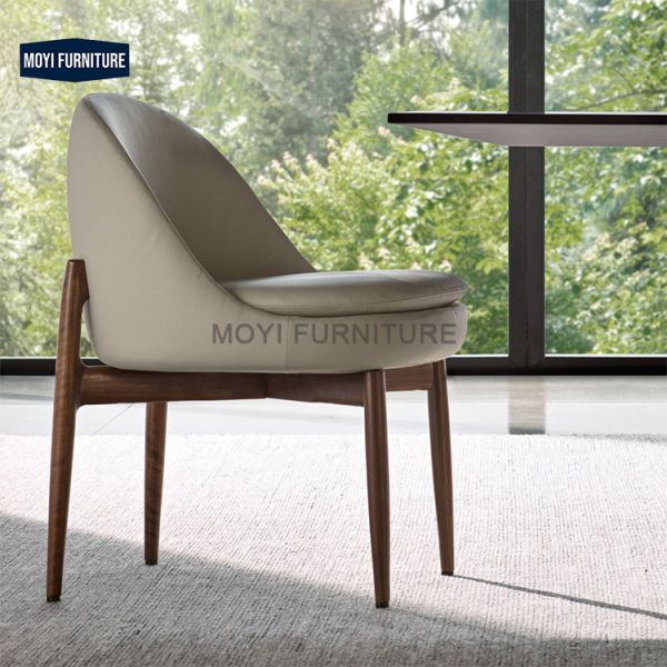 Dining Room Furniture Wood Leg Dining Chair Fabric Seat and Back Contemporary Seating Options