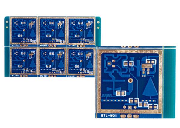 Fr4 UL 94v-0 Rohs Ro 4350B Blue pcb RFID With Microwave Soldermask 0.634mm