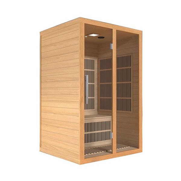 2 Person Indoor Bluetooth Compatible FAR Infrared Home Sauna In Hemlock