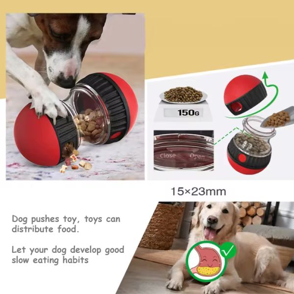 Slow Leaking Pet Toys Plastic Dog Treat Dispensing Ball Puzzle Exercise