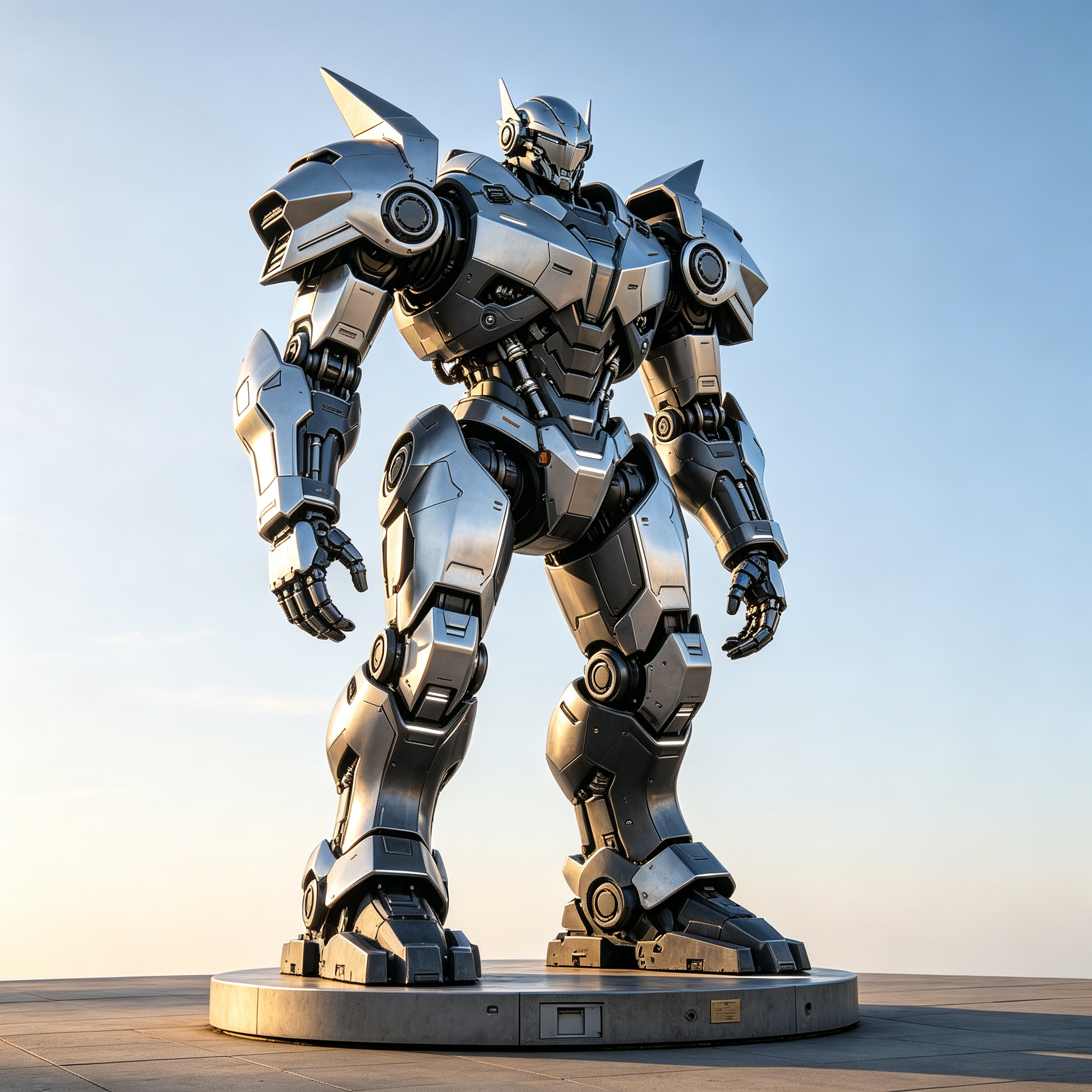 Custom Giant Stainless Steel Mecha Robot Sculpture with Built-in LED Lighting and 304 / 316 Stainless Steel