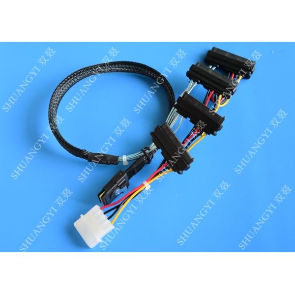 SFF 8087 To SFF 8482 Dual Port SAS Power Cable SAS TO SAS Length 0.65m