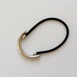 Black Stretchy Hair Ties Metal Ponytail Holder Girls Gifts Geometric 4.5x2.5cm